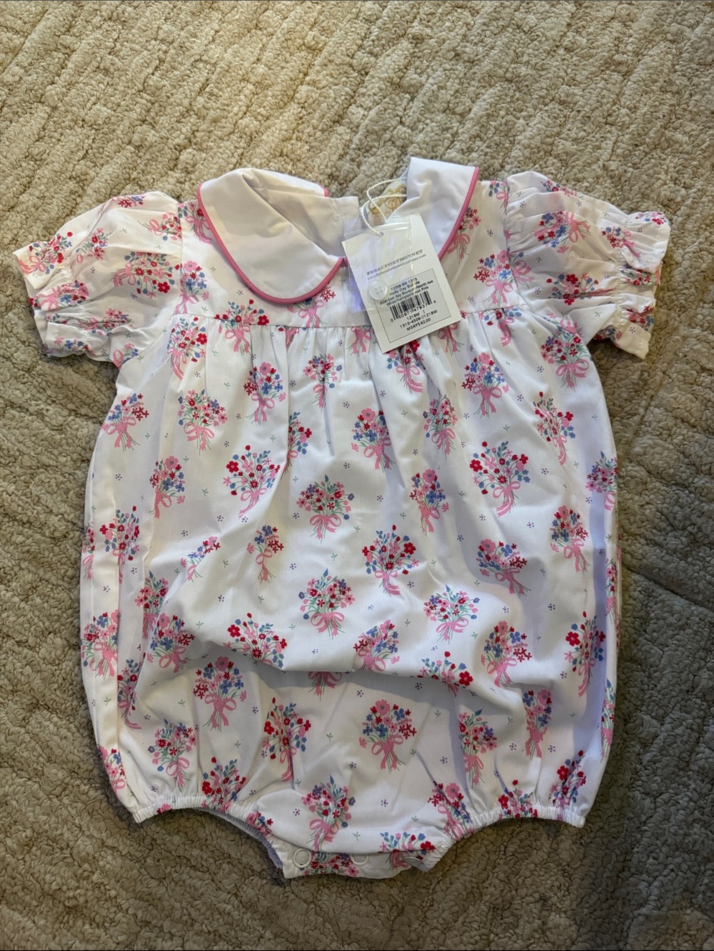The Beaufort Bonnet Company Holly Day Bubble in East Bay Bouquet 12/18 mos